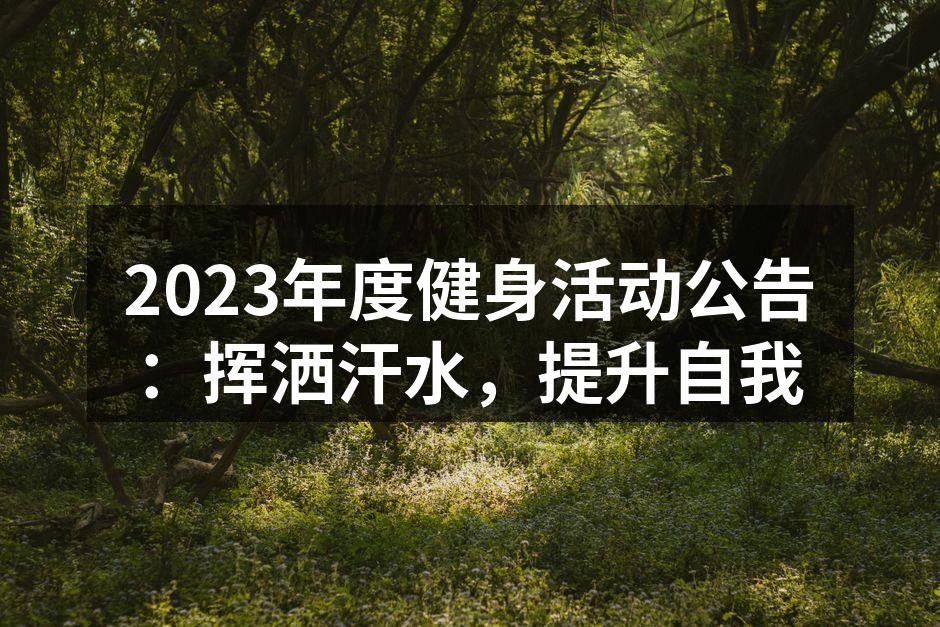 2023年度健身活动公告：挥洒汗水，提升自我